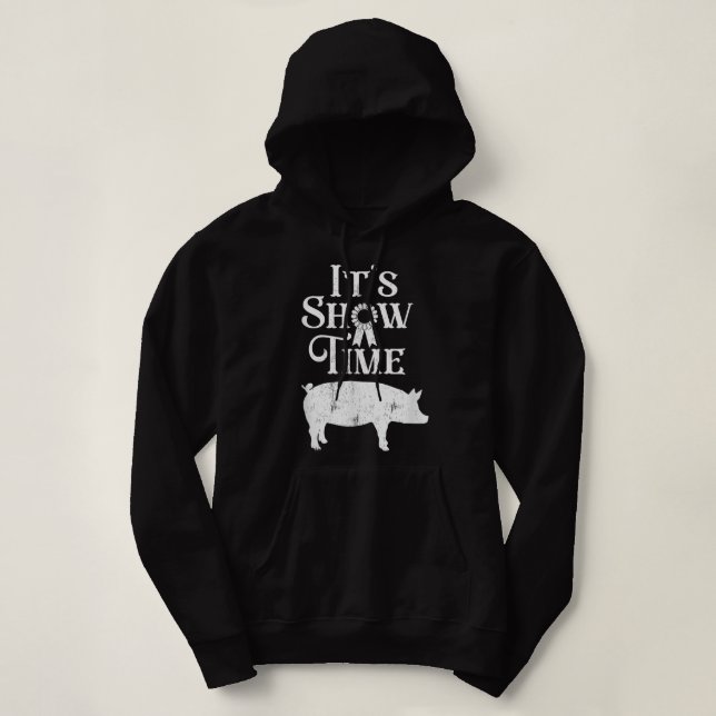 Sudadera Show Time Swine Show Pig Lover County Fair Gi (Diseño del anverso)