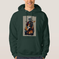 "Shred the Deed: Creepy Skull Guitarist Tee"