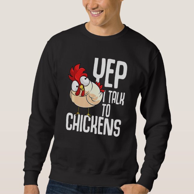 Sudadera Sí, hablo con pollos.  Cool intérprete de animales (Anverso)