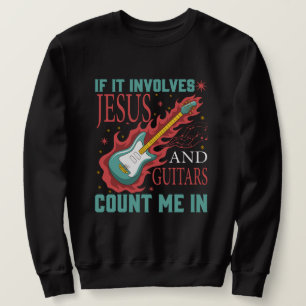 Sudadera Si involucra a Jesús y a los guitares amantes de l