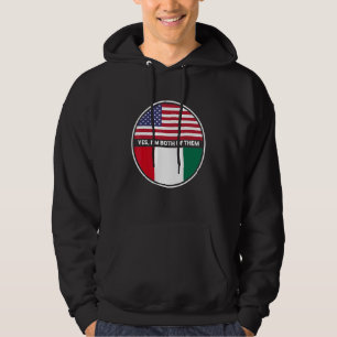 Sudadera Sí, los dos soy la bandera de Estados Unidos, Ital