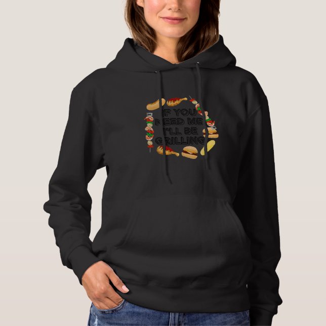 Sudadera Si Me Necesitas Voy A Estar Parrillando Maestro (Anverso)