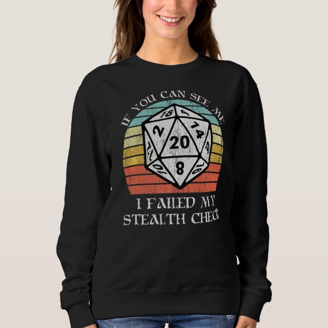 Sudadera Si Me Ves, Fallé Mi Comprimido Rpg De Comprobación (Anverso)