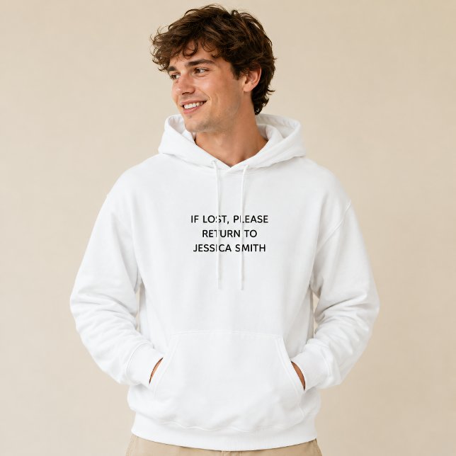 Sudadera SI SE PIERDE, DEVUELVA A Nombre Personalizado (Subido por el creador)