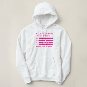 Sudadera Si se pierde y/o se bebe, regrese a