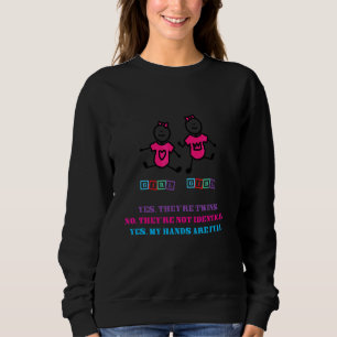 Sudadera Sí, son gemelos. No, no son madres idénticas.