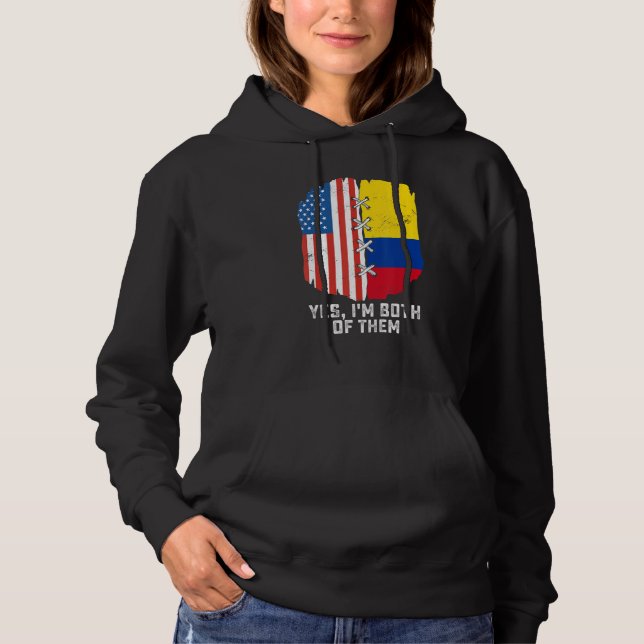 Sudadera Sí, soy ambos mitad americano mitad colombiano (Anverso)