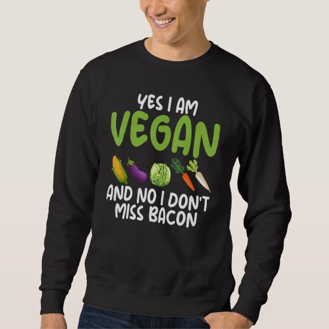 Sudadera Sí, soy vegetariano No, no extraño a Bacon Vegeta (Anverso)