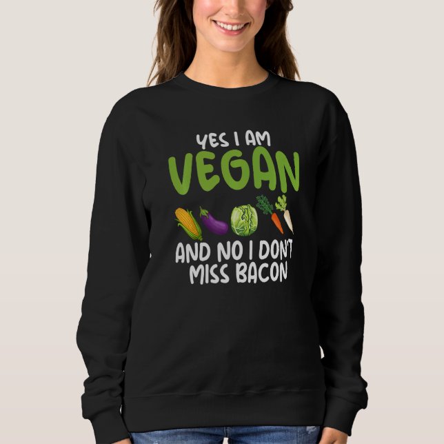 Sudadera Sí, soy vegetariano No, no extraño a Bacon Vegeta (Anverso)