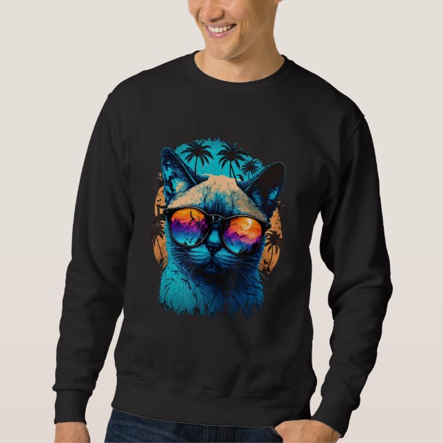Sudadera Siamese Cat Rocking Summer Outfits with Stylish Gl (Anverso)