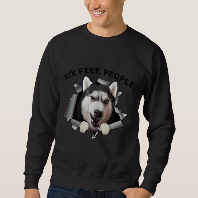 Sudadera Siberian Husky de seis pies de altura enfrenta más (Anverso)