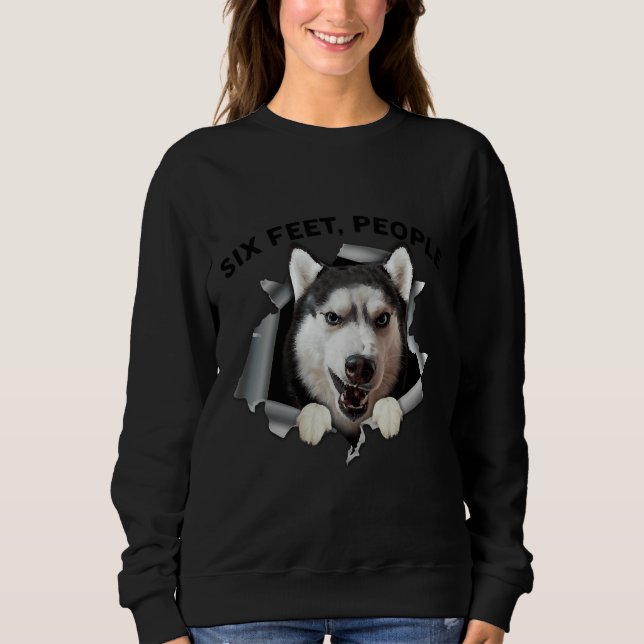 Sudadera Siberian Husky de seis pies de altura enfrenta más (Anverso)