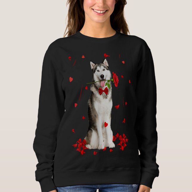 Sudadera Siberian Husky Día de San Valentín Outfit Dog Vale (Anverso)