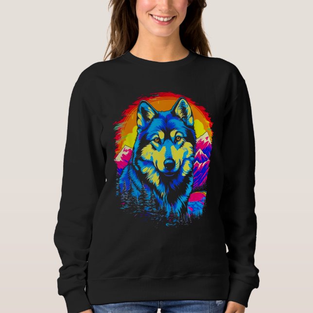 Sudadera Siberian Husky Dog Mountains (Anverso)