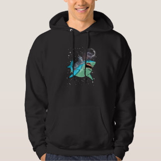 Sudadera Siberian Husky Shark Jawsome Dog Space Galaxy