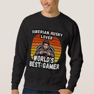 Sudadera Siberian Husky World Best Gamer Vintage Retro Y