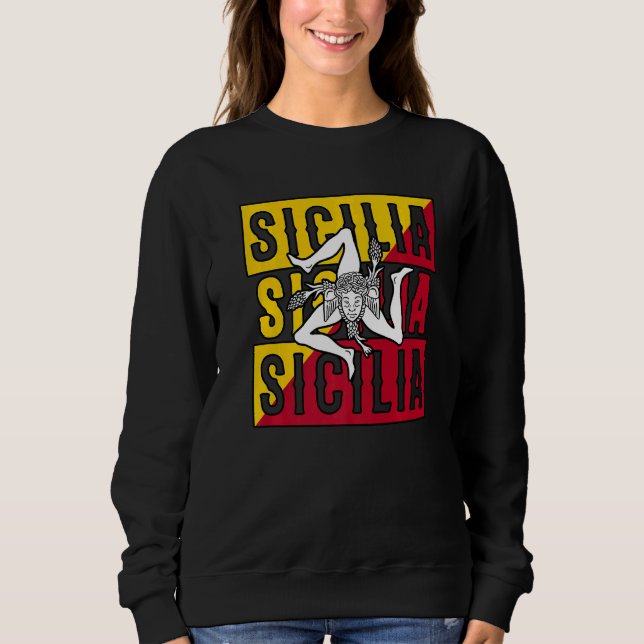 Sudadera Sicilia Flag Sicily Palermo Italy (Anverso)