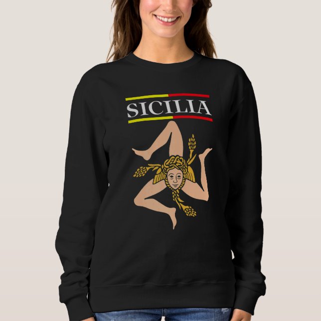 Sudadera Sicilia Flag Sicily Palermo Italy  1 (Anverso)