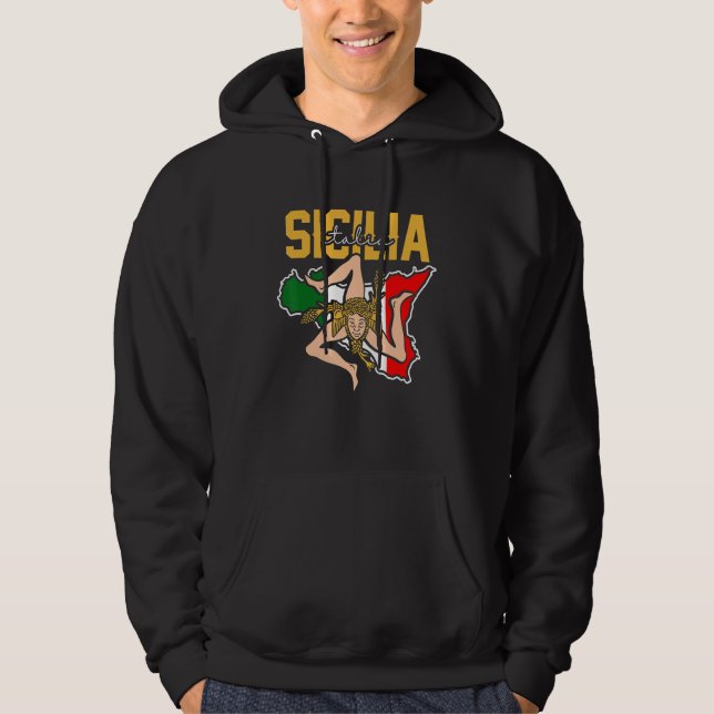 Sudadera Sicilia Flag Sicily Palermo Italy 32 (Anverso)