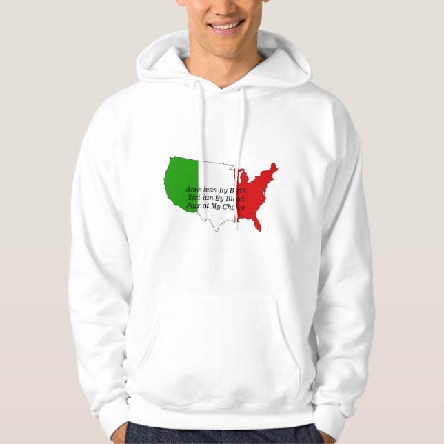 Sudadera  Sicilian American Italian Patriot USA Map  (Anverso)