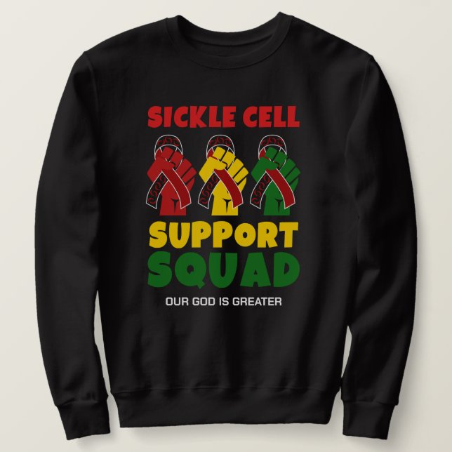 Sudadera Sickle Cell Awareness Christian SUPPORT SQUAD (Anverso del diseño)