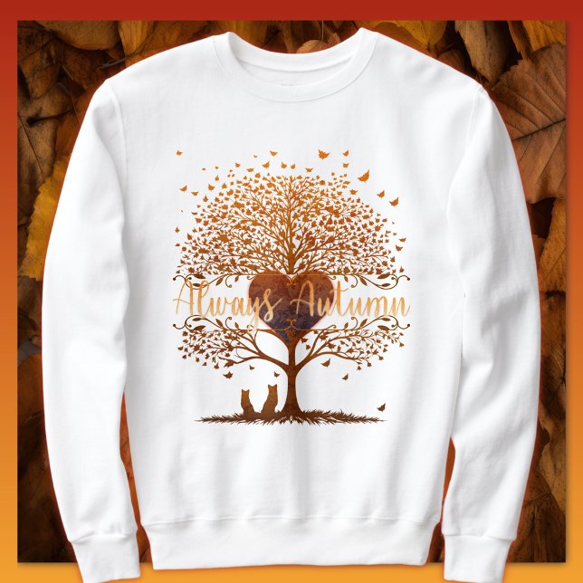 Sudadera Siempre adulto del árbol del corazón de otoño (Subido por el creador)