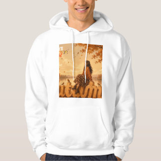 Sudadera Siempre agradecida Chica de otoño sentada en otoño