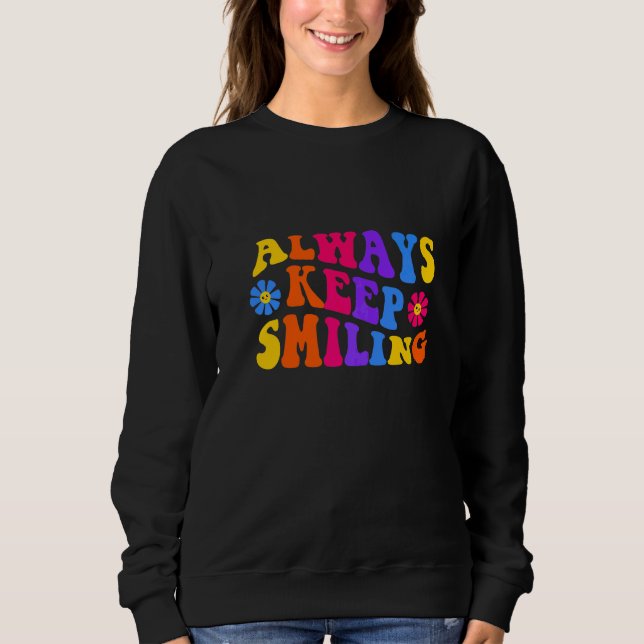 Sudadera Siempre Mantén Sonriendo  Retro 1970s Jerga Psicod (Anverso)