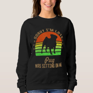 Sudadera Siento haber tardado en que mi pug me estaba senta