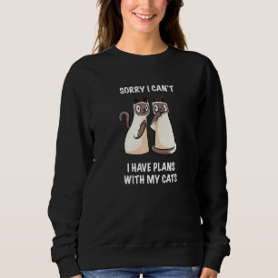 Sudadera Siento no poder tener planes con mis gatos siamese