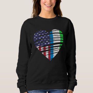 Sudadera Sierra Leone Americano Cultivado Corazón USA Patri