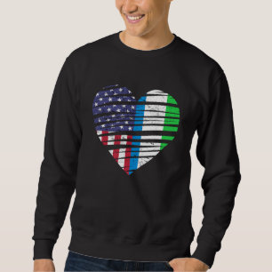 Sudadera Sierra Leone Americano Cultivado Corazón USA Patri