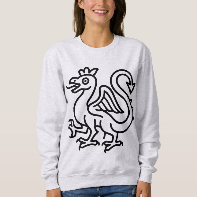 Sudadera Sigilo de Basilisco Medieval Fantasía Heráldica Mi (Anverso)