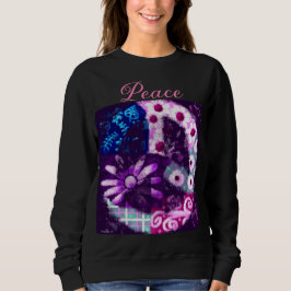 Sudadera Signo abstracto de paz arte hippie morado rosado