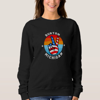 Sudadera Signo de la bandera estadounidense de la paz mano 