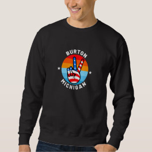 Sudadera Signo de la bandera estadounidense de la paz mano 