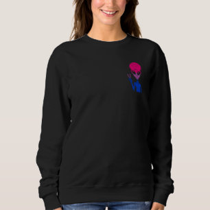 Sudadera Signo de Paz Alienígena del Arcoíris Bisexual LGBT