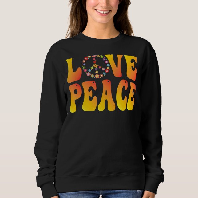 Sudadera Signo de paz Amor 1960's Tie Dye Groovy Hippie (Anverso)