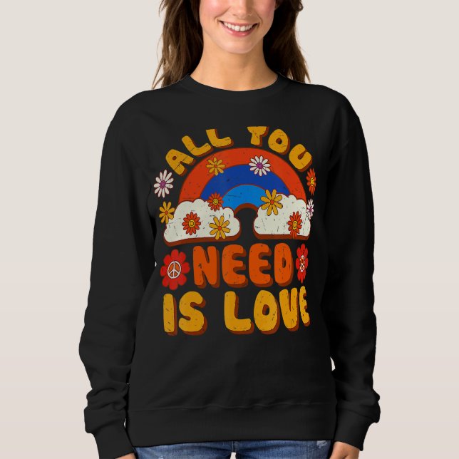 Sudadera Signo de paz Amor 1960's Tie Dye Groovy Hippie (Anverso)