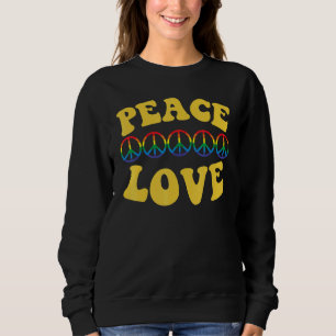Sudadera Signo de paz amor 60 años 70 tinte de tinte hippie