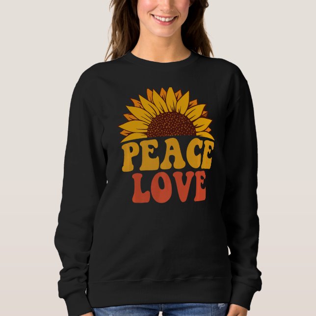 Sudadera Signo de paz amor 60 años 70 tinte de tinte hippie (Anverso)