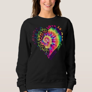 Sudadera Signo de paz amor 60 años 70 tinte de tinte hippie