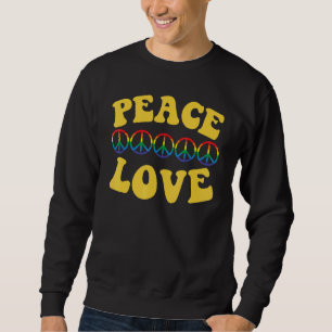 Sudadera Signo de paz amor 60 años 70 tinte de tinte hippie