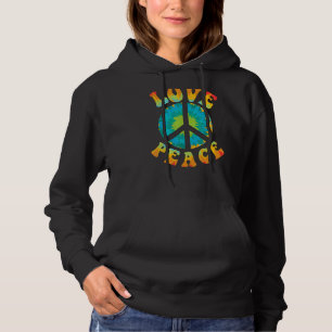 Sudadera Signo de paz amor 60 años 70 tinte de tinte hippie