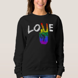 Sudadera Signo de paz amor colores arcoiris Orgullo gay Les