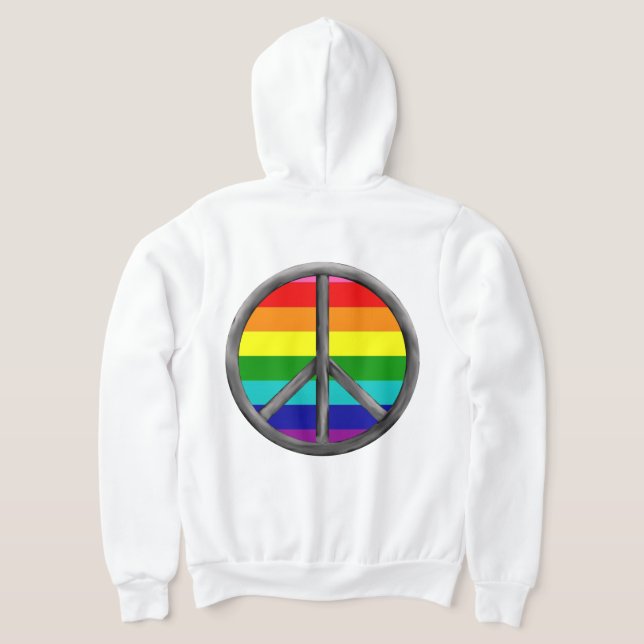 Sudadera Signo de paz arcoiris orgullo gay lgbtq (Distribución Reverso )