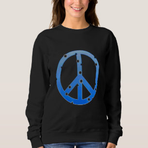 Sudadera Signo de Paz Azul Con Agujeros de Bala Salva La Pa