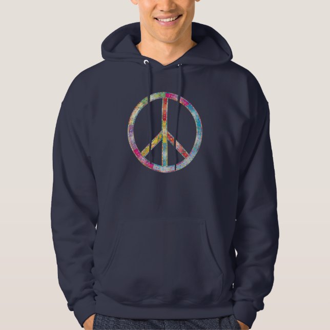 Sudadera Signo de paz colorida (Anverso)