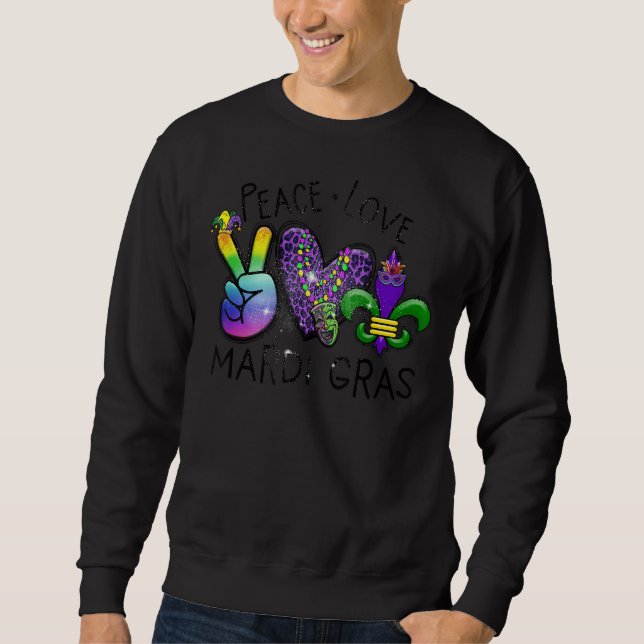 Sudadera Signo de paz Corazón Fleur De Lis Hippie Paz Mamáe (Anverso)