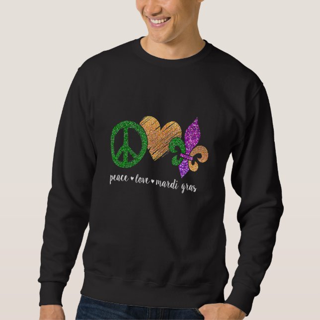 Sudadera Signo de paz Corazón Fleur De Lys Hippie Paz Mamáe (Anverso)